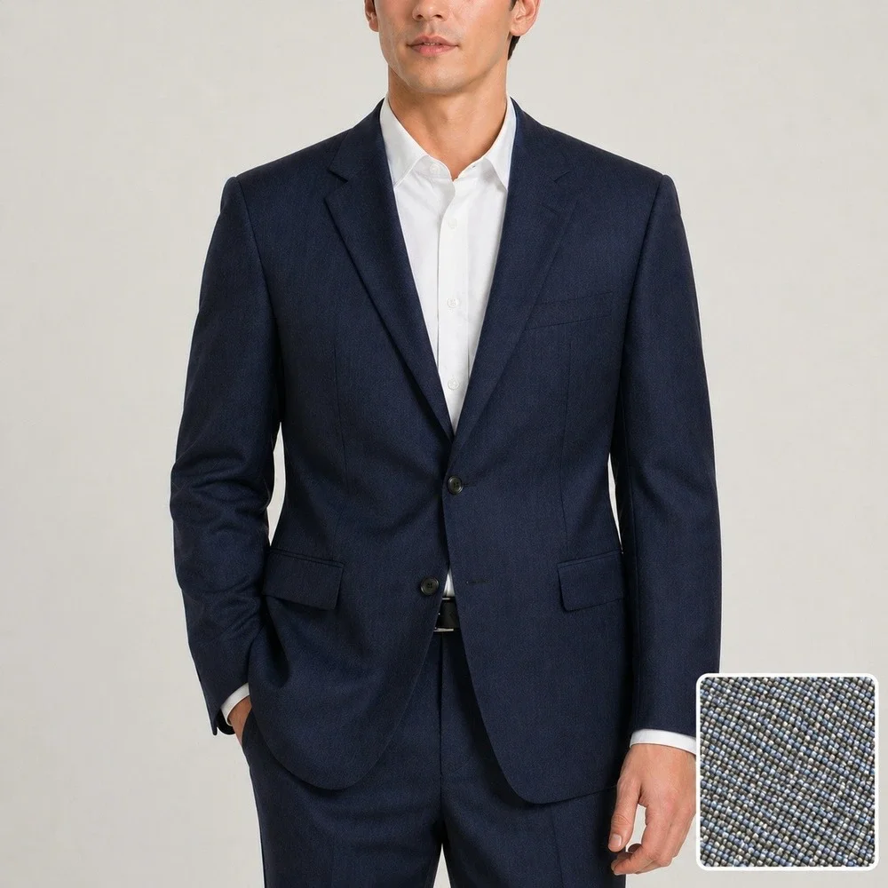 Jos. A. Bank Traveler Blazer Royal Blue Micro‎ Check Plaid Wool Sport Coat 52R